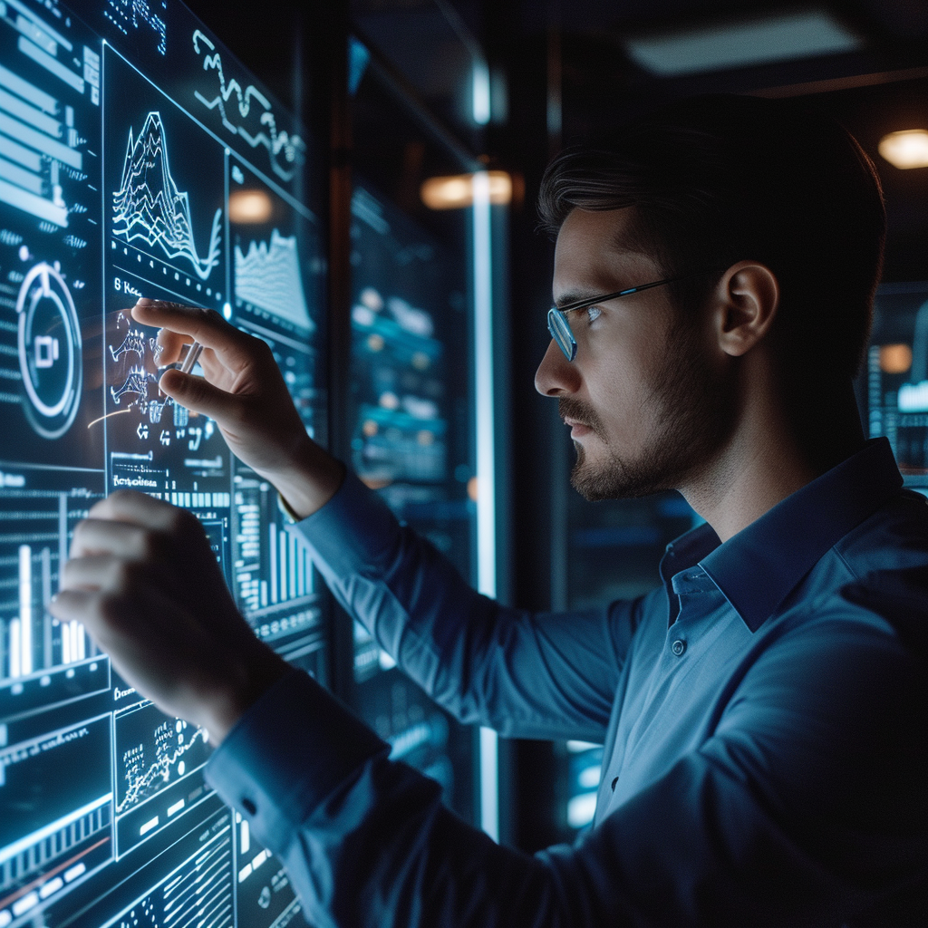 un homme qui travaille avec l'intelligence artificielle